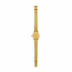 Lize Gold-Tone Crystal Bezel Black Dial Quartz Watch - Requires a Battery