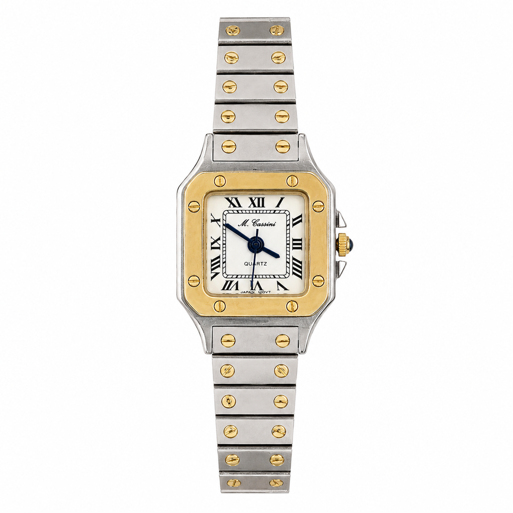 M. Cassini Two-Tone Square Roman Numeral Quartz Watch - Requires a Battery