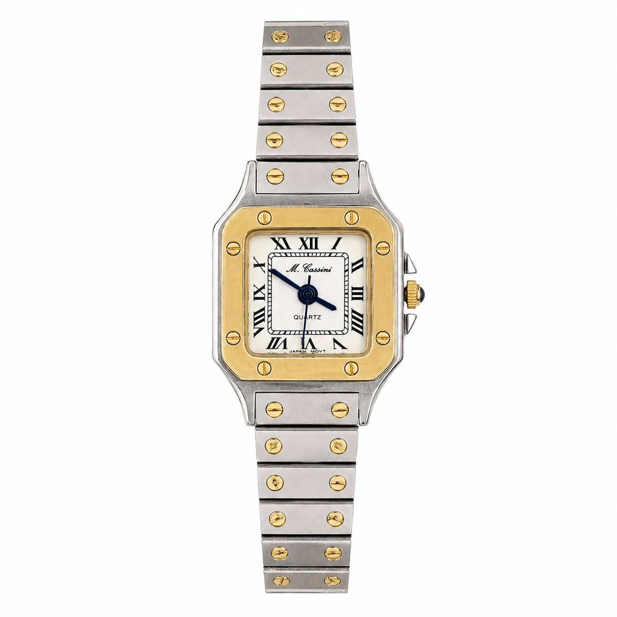 M. Cassini Two-Tone Square Roman Numeral Quartz Watch - Requires a Battery