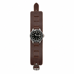 Luxury Black Dial Cuff Strap Quartz Watch - Requires a Battery