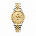 Timex Classic Two-Tone Champagne Dial Day-Date Quartz Watch - Requires a Battery