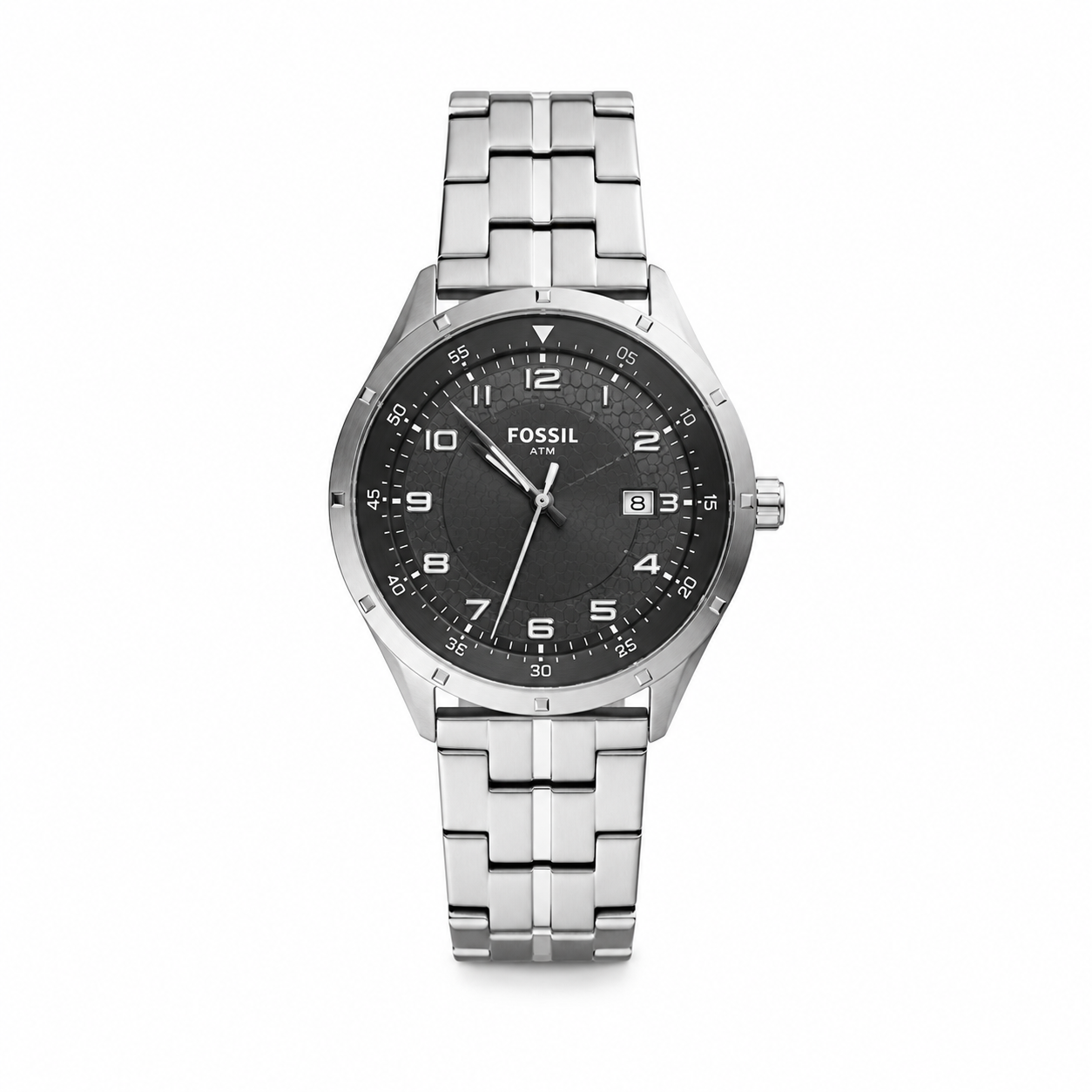 Fossil Stainless Steel Charcoal Dial Sport Quartz Watch - Requires a Battery
