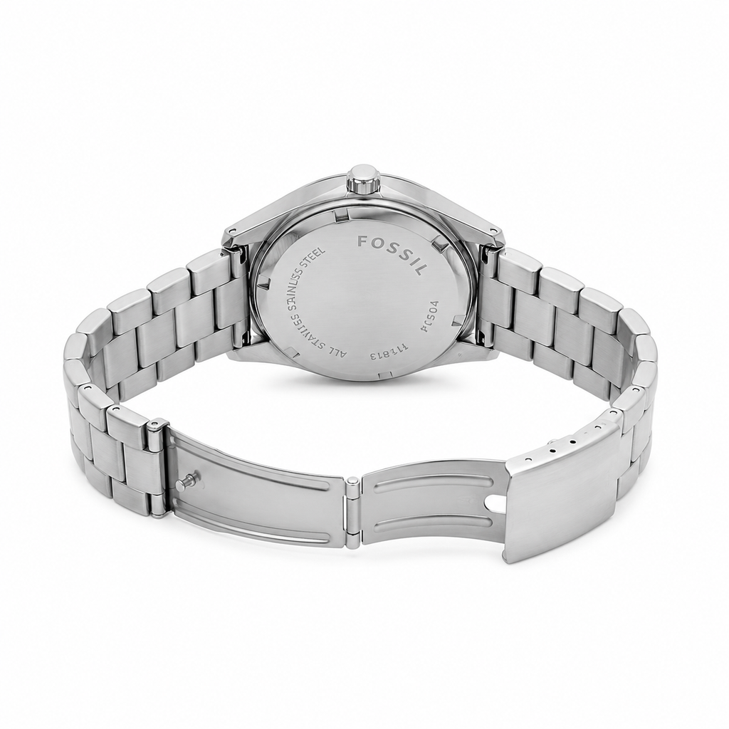 Fossil Stainless Steel Charcoal Dial Sport Quartz Watch - Requires a Battery