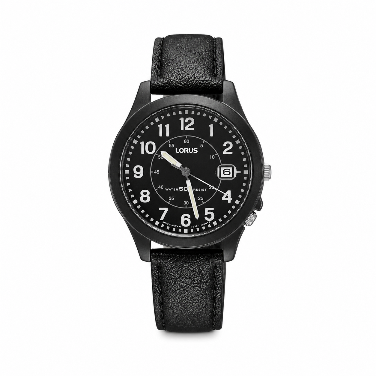 Lorus Black Dial 50M Quartz Date Watch