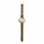 Vintage Timex Gold-Tone Rectangular Watch with Mesh Bracelet