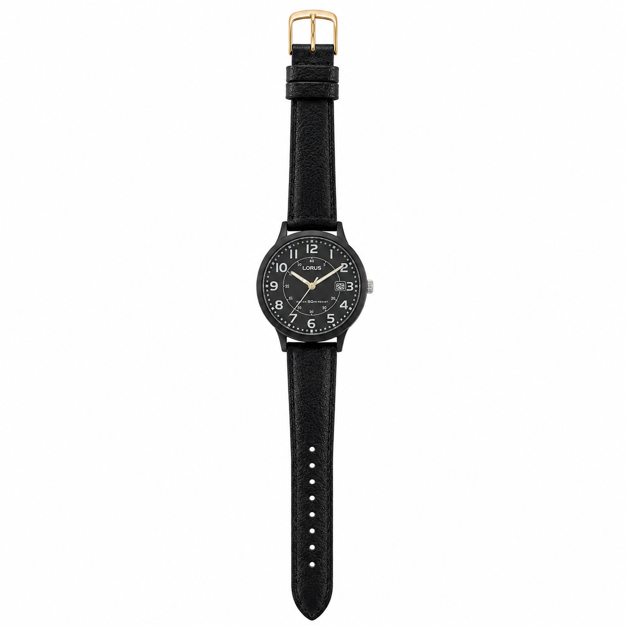 Lorus Classic Black Dial Quartz Watch — 50M