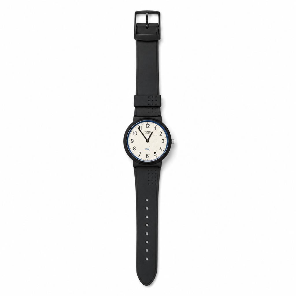 Timex White Dial Black Resin Strap Quartz Watch - Requires a Battery