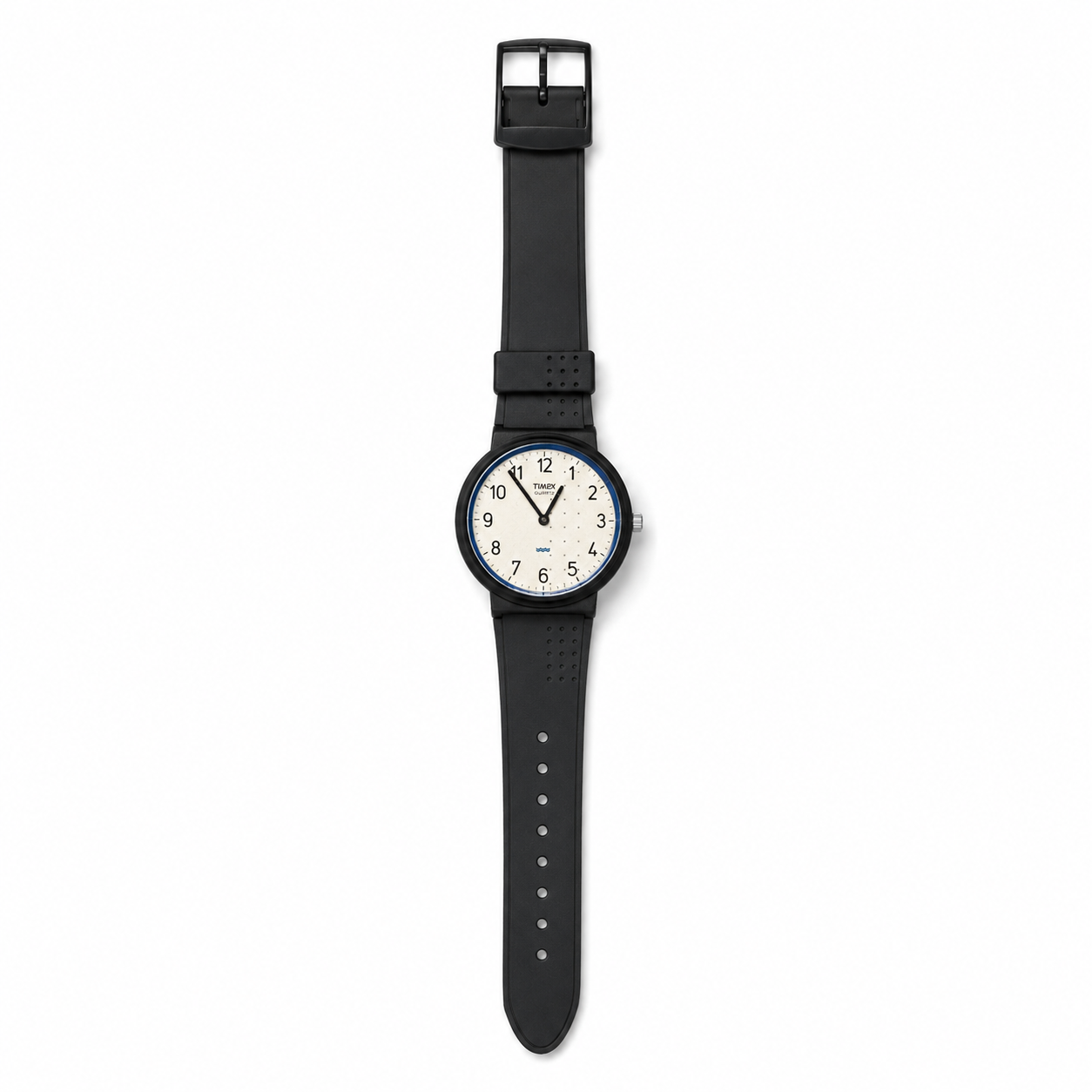 Timex White Dial Black Resin Strap Quartz Watch - Requires a Battery
