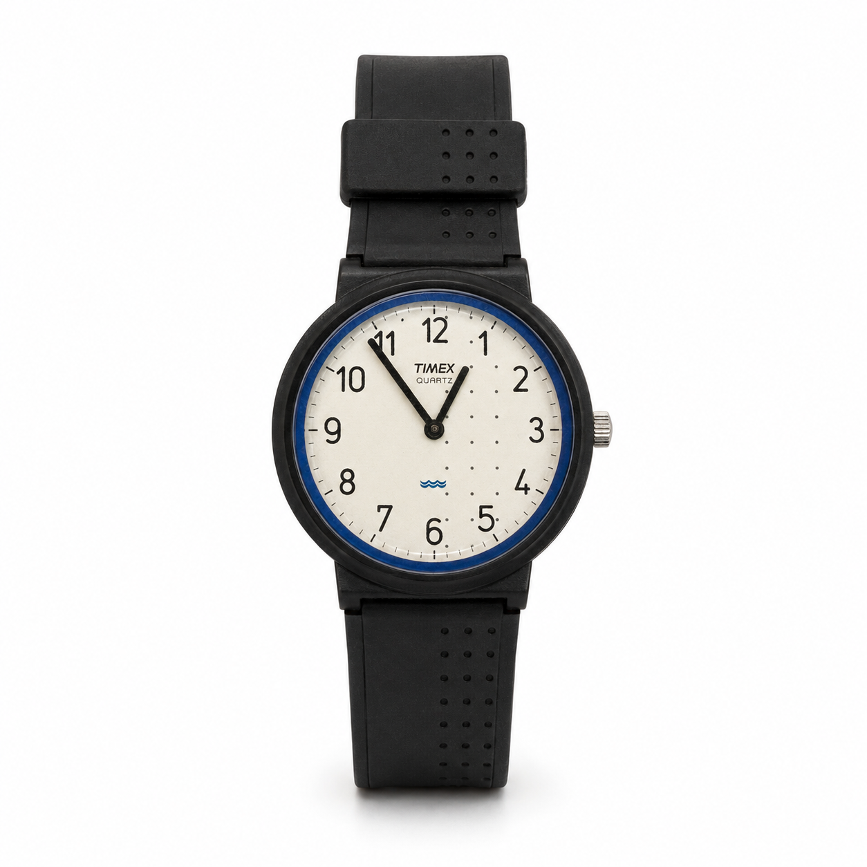 Timex White Dial Black Resin Strap Quartz Watch - Requires a Battery