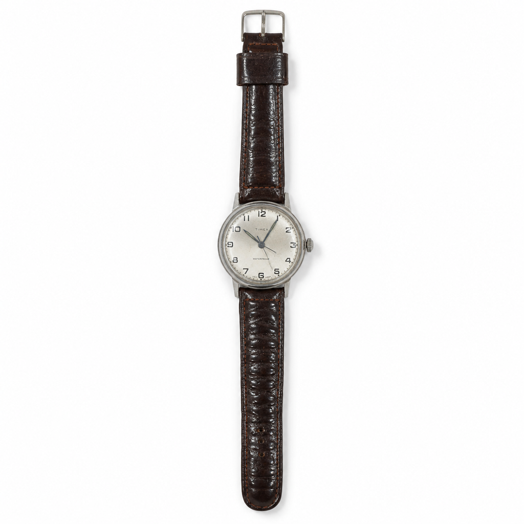 Vintage Timex Waterproof Manual Wind Silver Dial Watch - Requires Winding
