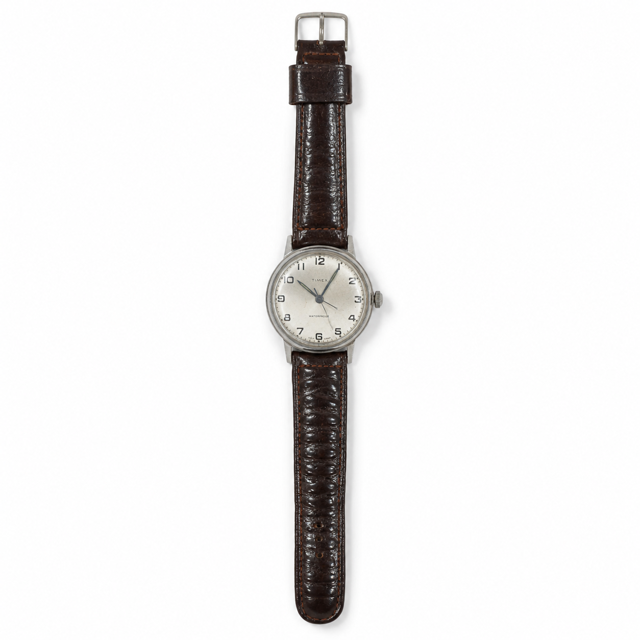 Vintage Timex Waterproof Manual Wind Silver Dial Watch - Requires Winding