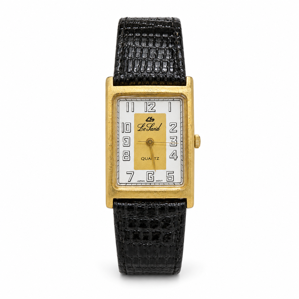 Le Sand Rectangular Gold-Tone Quartz Dress Watch - Requires a Battery