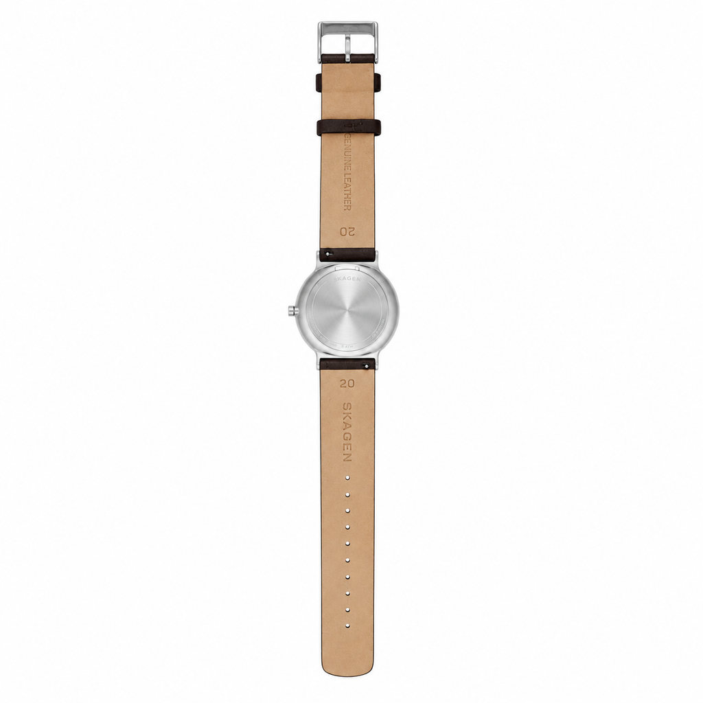 Skagen Ancher SKW6320 Grey Dial Titanium Leather Watch - Requires a Battery
