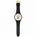 Green Bay Packers Quartz Analog Watch White Dial Black Strap - Requires a Battery