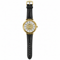 Charles Raymond Quartz Analog Gold Tone Watch Black Strap - Requires a Battery