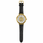 Charles Raymond Quartz Analog Gold Tone Watch Black Strap - Requires a Battery