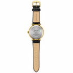 Charles Raymond Quartz Analog Gold Tone Watch Black Strap - Requires a Battery