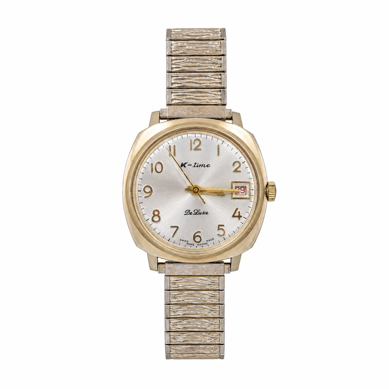Vintage K-Time De Luxe Date Mechanical Watch - Requires Winding