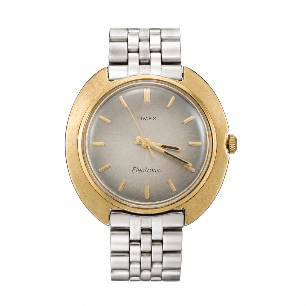Vintage Timex Electronic Gold-Tone Cushion Case Watch - Requires a Battery