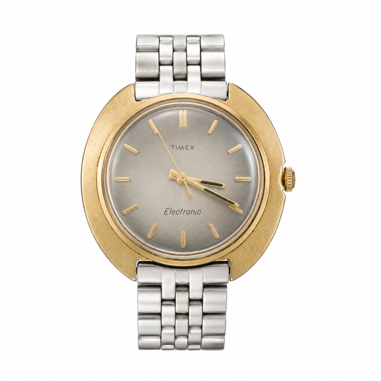 Vintage Timex Electronic Gold-Tone Cushion Case Watch - Requires a Battery
