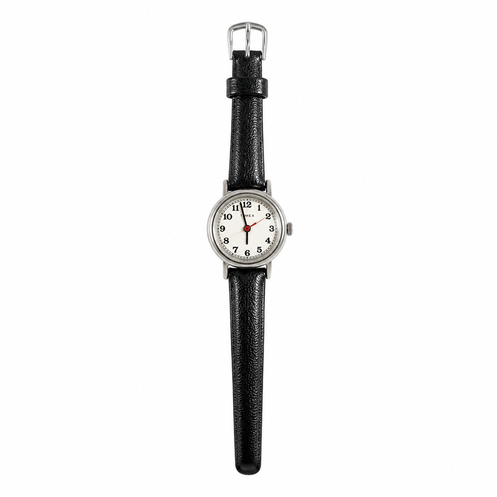 Vintage Timex White Dial Red Seconds Mechanical Watch - Requires Winding