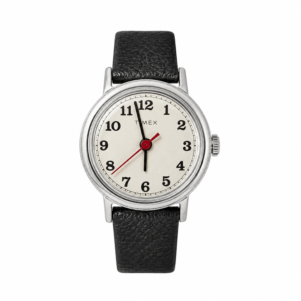 Vintage Timex White Dial Red Seconds Mechanical Watch - Requires Winding