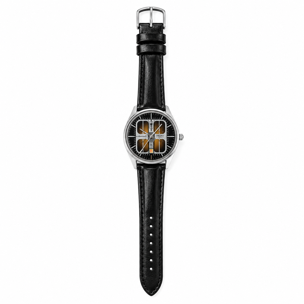 Seiko Quartz Rectangular Analog Watch Black Strap - Requires a Battery