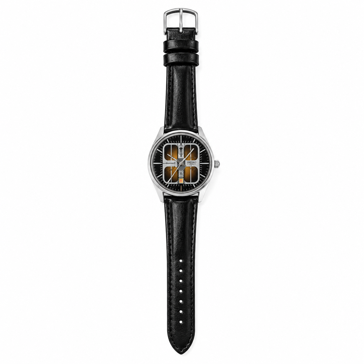 Seiko Quartz Rectangular Analog Watch Black Strap - Requires a Battery