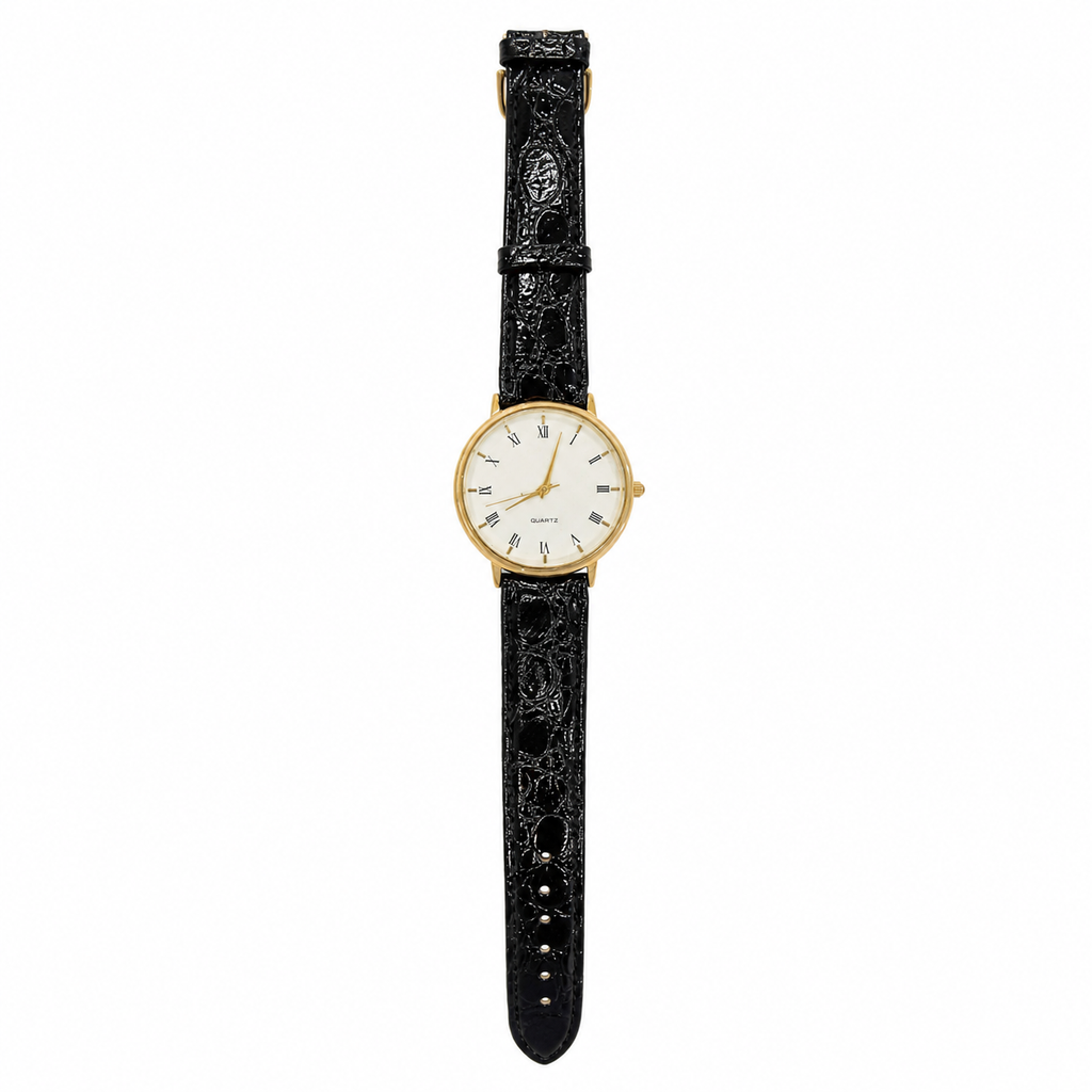 Gold-Tone Roman Numeral Quartz Dress Watch - Requires a Battery