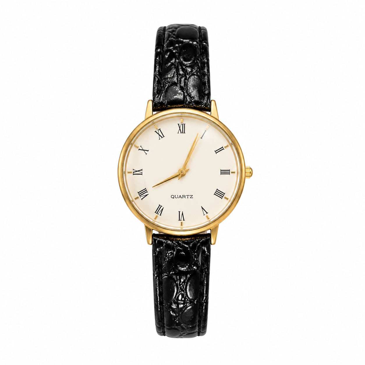 Gold-Tone Roman Numeral Quartz Dress Watch - Requires a Battery
