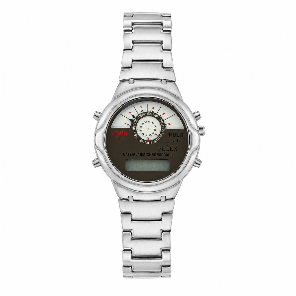 Pelex Date Alarm Chronograph Multifunction Watch - Requires a Battery
