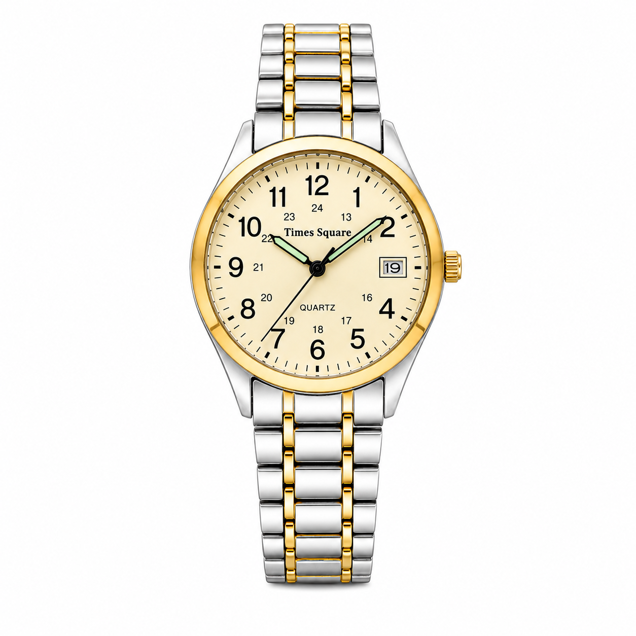 Times Square Two-Tone Japan Quartz Date Watch - Requires a Battery