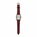 Rectangular Art Deco Style Quartz Watch Brown Strap - Requires a Battery