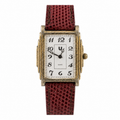 Rectangular Art Deco Style Quartz Watch Brown Strap - Requires a Battery