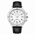 Hugo Maxx Quartz Water Resistant Date Watch Black Leather Strap - Requires a Battery