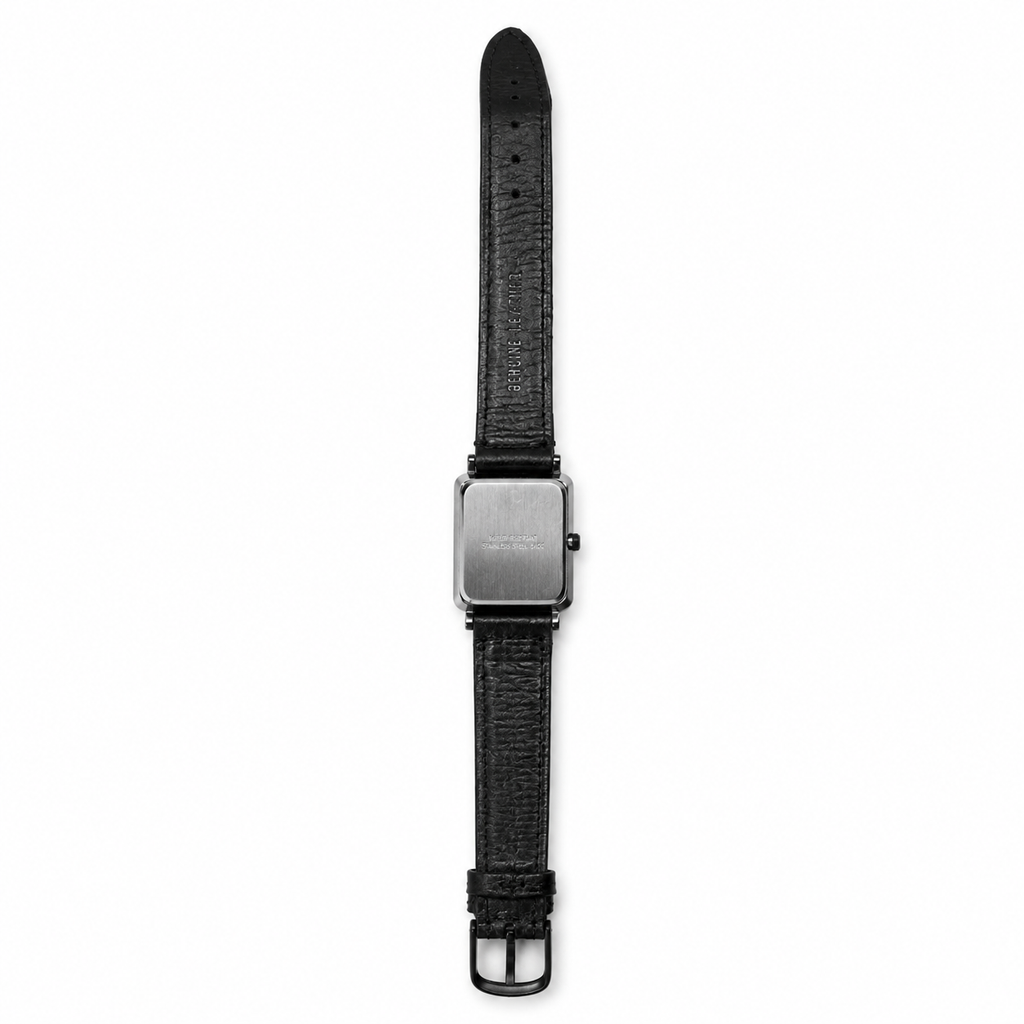 Rectangular Japan Quartz Black & Gold-Tone Dress Watch - Requires a Battery
