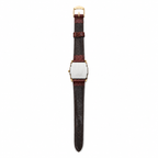 Rectangular Art Deco Style Quartz Watch Brown Strap - Requires a Battery