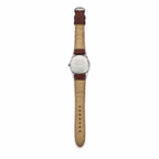 Vintage Wittnauer Silver Dial Mechanical Dress Watch Brown Leather Strap - Requires Winding