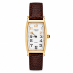 Gruen Swiss Gold-Tone Tank Quartz Watch Brown Leather Strap - Requires a Battery