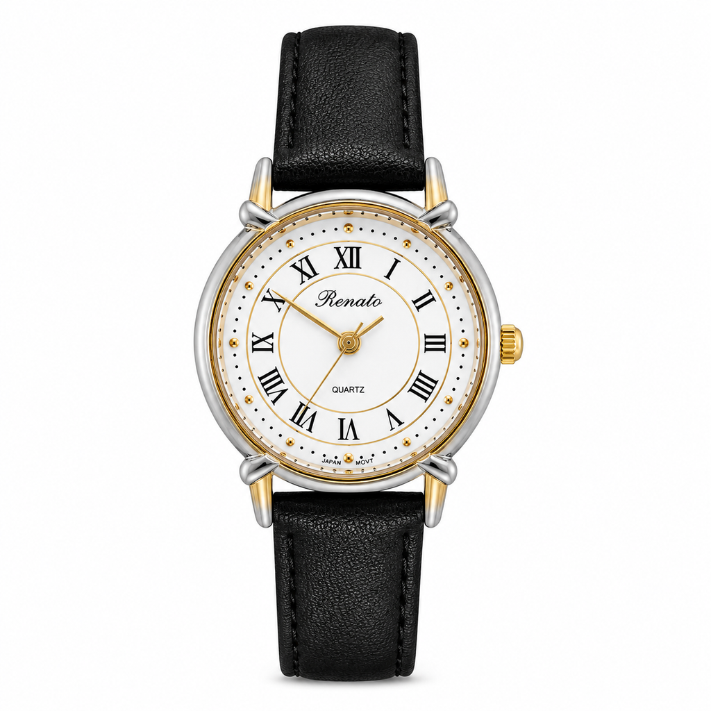 Renato Gold-Tone Roman Numeral Quartz Dress Watch - Requires a Battery