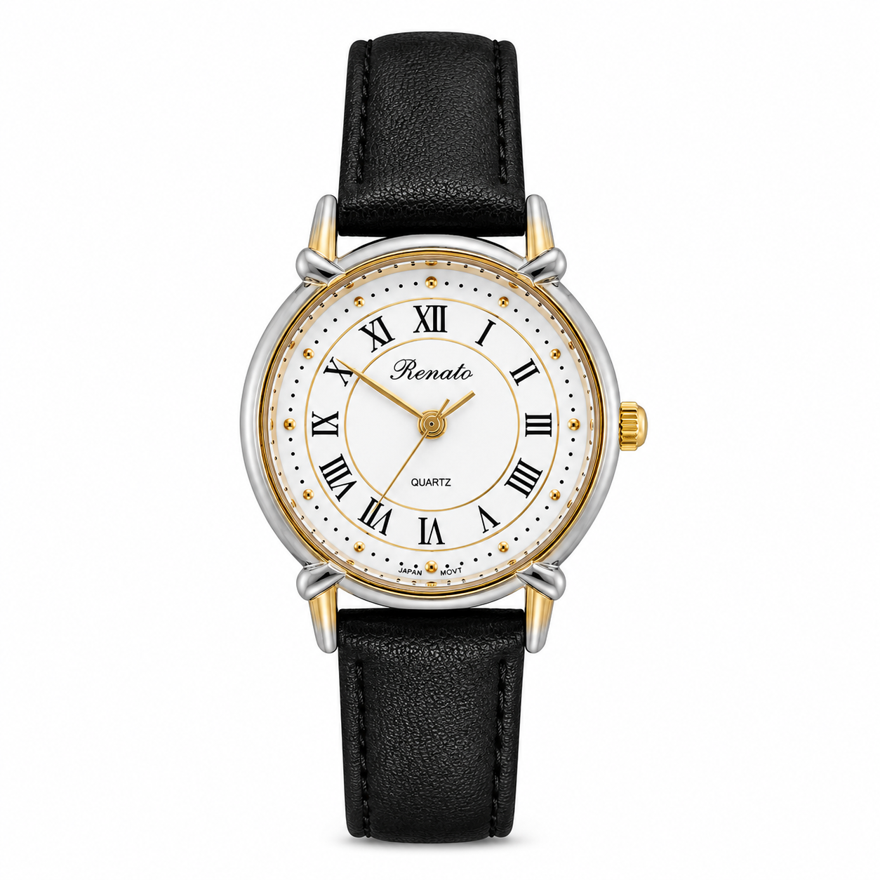 Renato Gold-Tone Roman Numeral Quartz Dress Watch - Requires a Battery