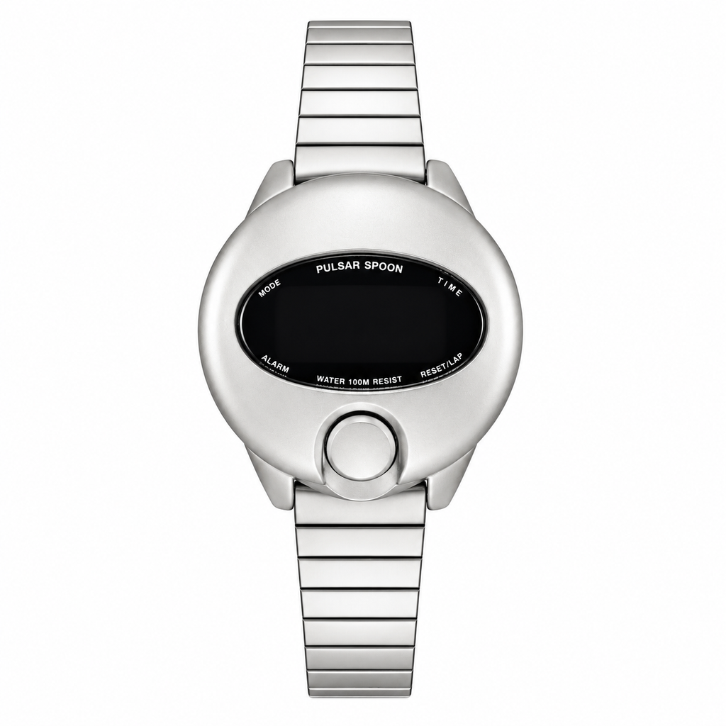 Vintage Pulsar Spoon Stainless Steel Digital Quartz Watch - Requires a Battery
