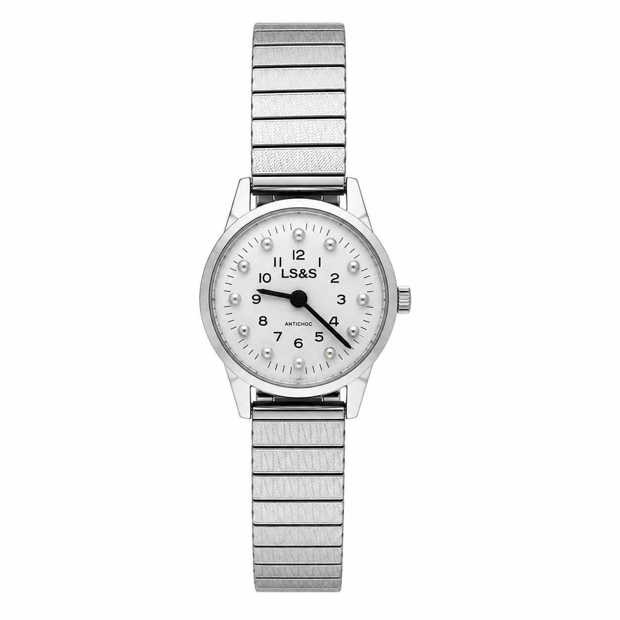 LS&S Tactile Braille-Style Mechanical Watch Raised Markers - Requires Winding