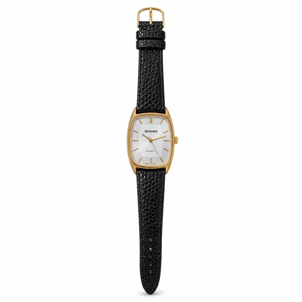 Winfield Rectangular Gold-Tone Quartz Dress Watch - Requires a Battery