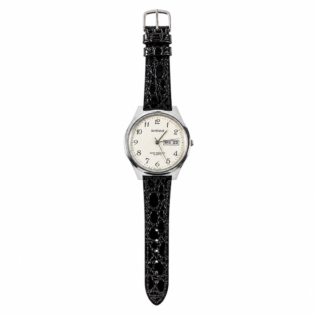 Winfield Day-Date Silver Dial Quartz Watch - Requires a Battery