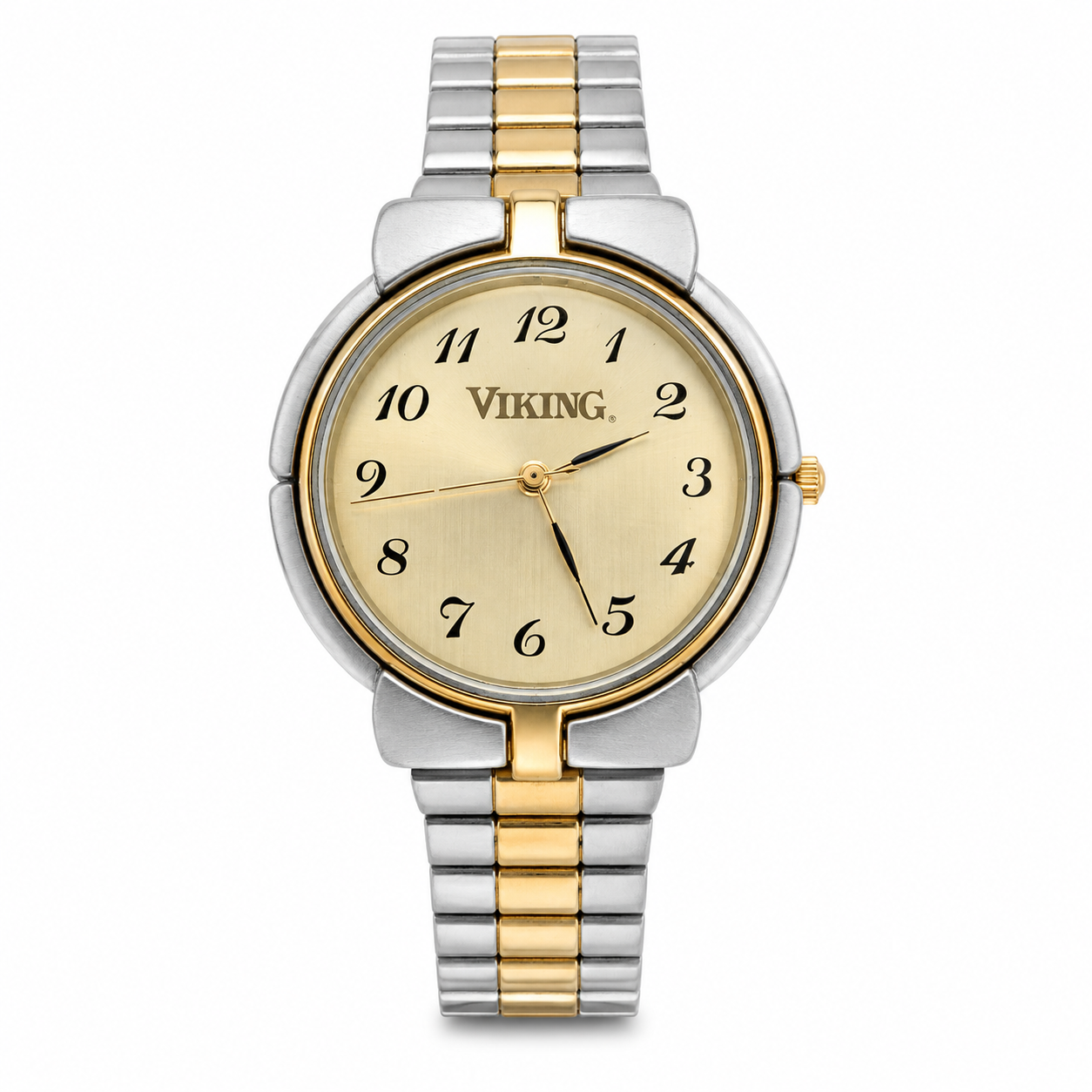 Viking Two-Tone Arabic Dial Watch - Requires a Battery