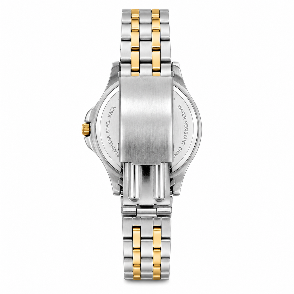 Aspen Two-Tone Date Quartz Watch - Requires a Battery