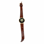 Vintage Round Black Dial LCD Digital Leather Watch - Requires a Battery