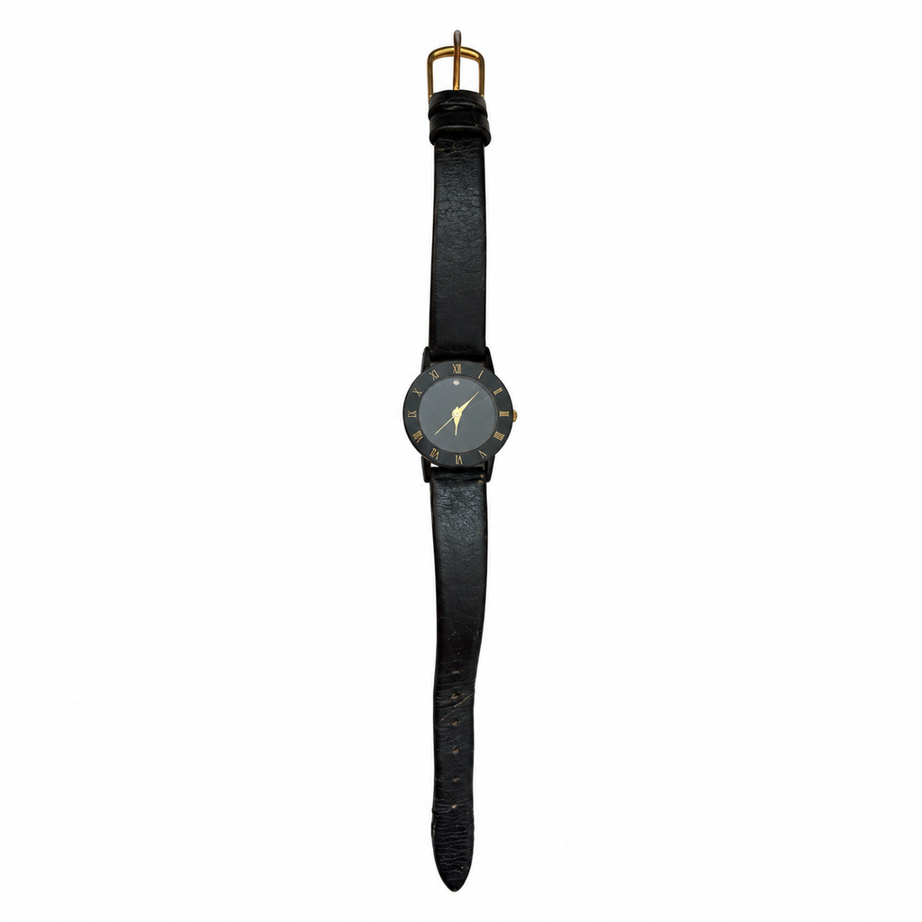 Vintage Black Roman Numeral Bezel Quartz Watch - Requires a Battery