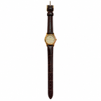 Vintage Q&Q Champagne Dial Gold-Tone Quartz Watch - Requires a Battery